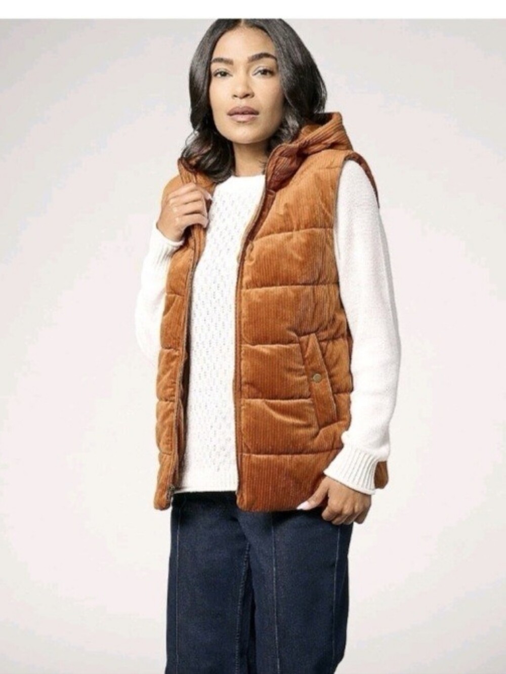 NWOT Susan Graver Weekend Quilted Hooded Vest Sz Medium